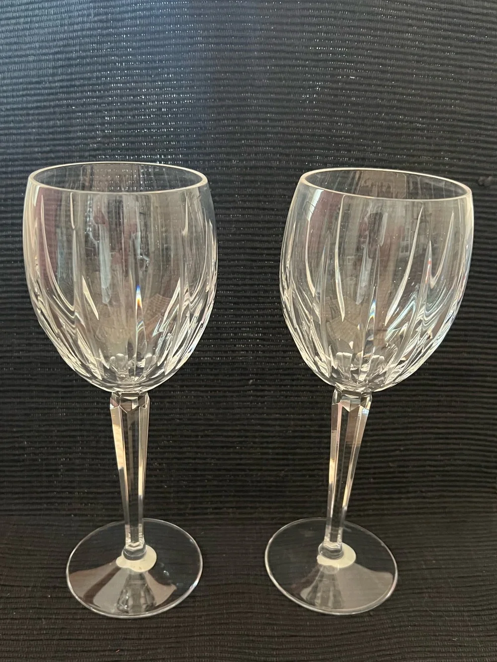 Retired Weatherford Crystal Blackrock Goblet Wine Glass Set